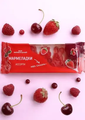 Мармелад без сахара ягодное ассорти, 60 г Мармелад без сахара ягодное ассорти, 60 г
