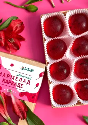 Мармелад цветочный Каркаде в крафтовой упаковке 100 г