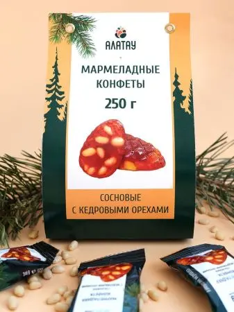 Мармелад сосновый с Кедровыми орешками, 250 гр