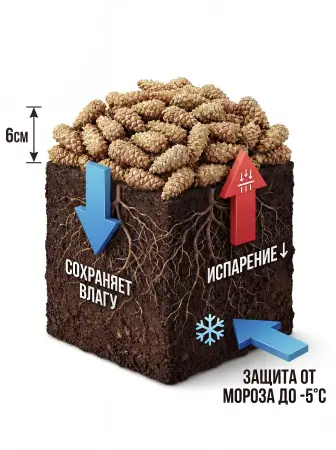 Мульча для сада из шишек целых 5 кг