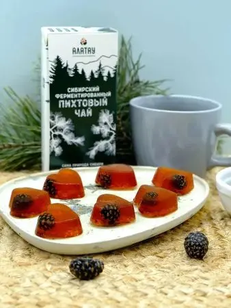 Мармелад "Сердце" с сосновой шишкой в крафтовой коробке, 110г